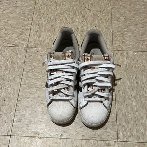 Exclusive Adidas Superstar Gold & Brown White 9.5 Men